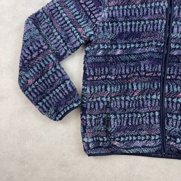 Eddie Bauer Kids Sherpa Fleece Hoodie Jacket L 14/16 Purple Full Zip - Picture 13 of 16